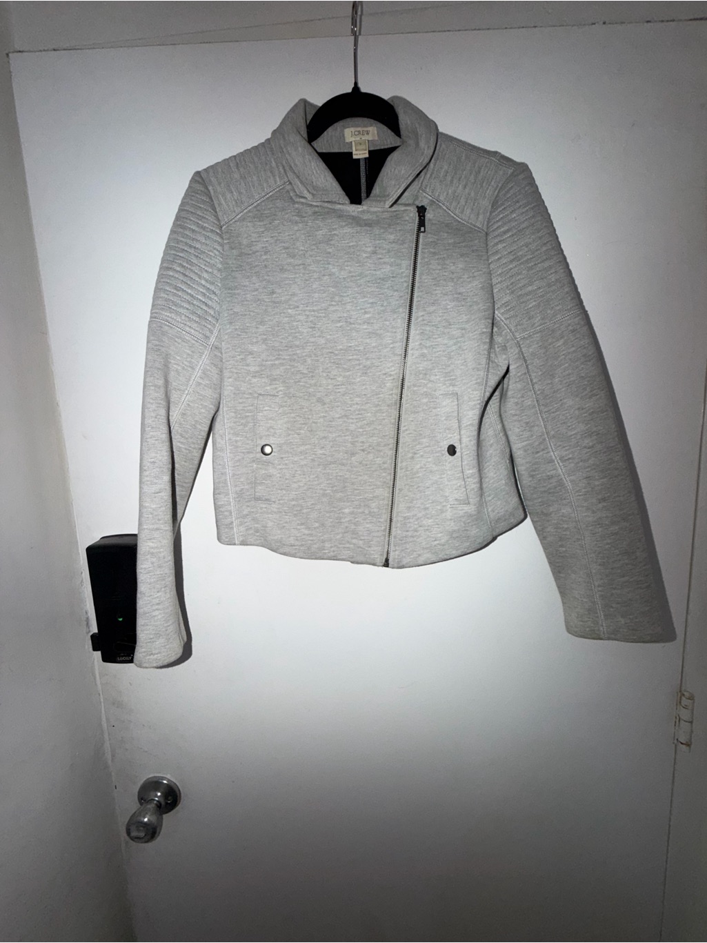 J. Crew Light Gray Asymmetrical Moto Jacket
